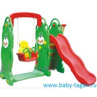 QIAOQIAO Детский игровой комплекс горка-качели МИШКА