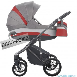 BEBETTO Детская коляска 2 в 1 MURANO COLOURS (ecco кожа+ткань)