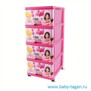 DDSTYLE Детский пластиковый комод Party Girl Артикул: 04030 DDSTYLE Детский пластиковый комод Party Girl Артикул: 04030