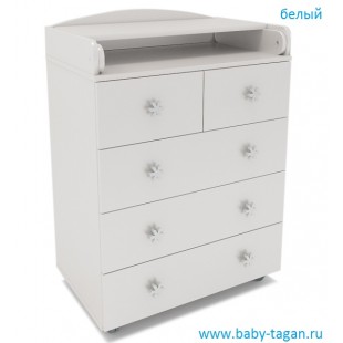 SKV Company Детский комод с пеленальным столиком СКВ пять ящиков Артикул 70005
