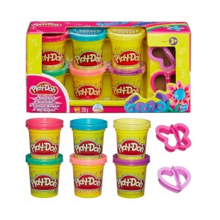 Набор A5417 PLAY-DOH пластилина из 6 баночек Блестящая коллекция HASBRO